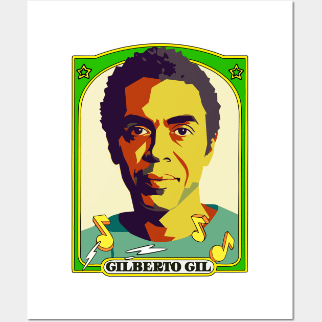 Gilberto Gil = Retro Original Fan Art Design Wall Art by DankFutura